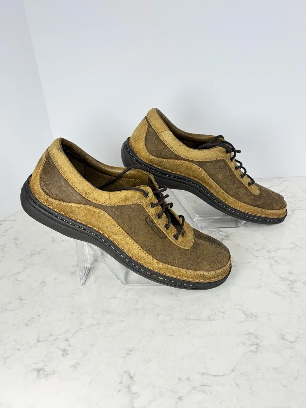 Merrell Men's Two-Tone Brown & Tan Suede Casual Lace-Up Shoes